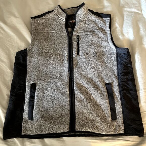 Orvis Other - Orvis Vest Men's XXL Full Zip Heathered Gray Knit Outdoor Hiking Sweater Fleece